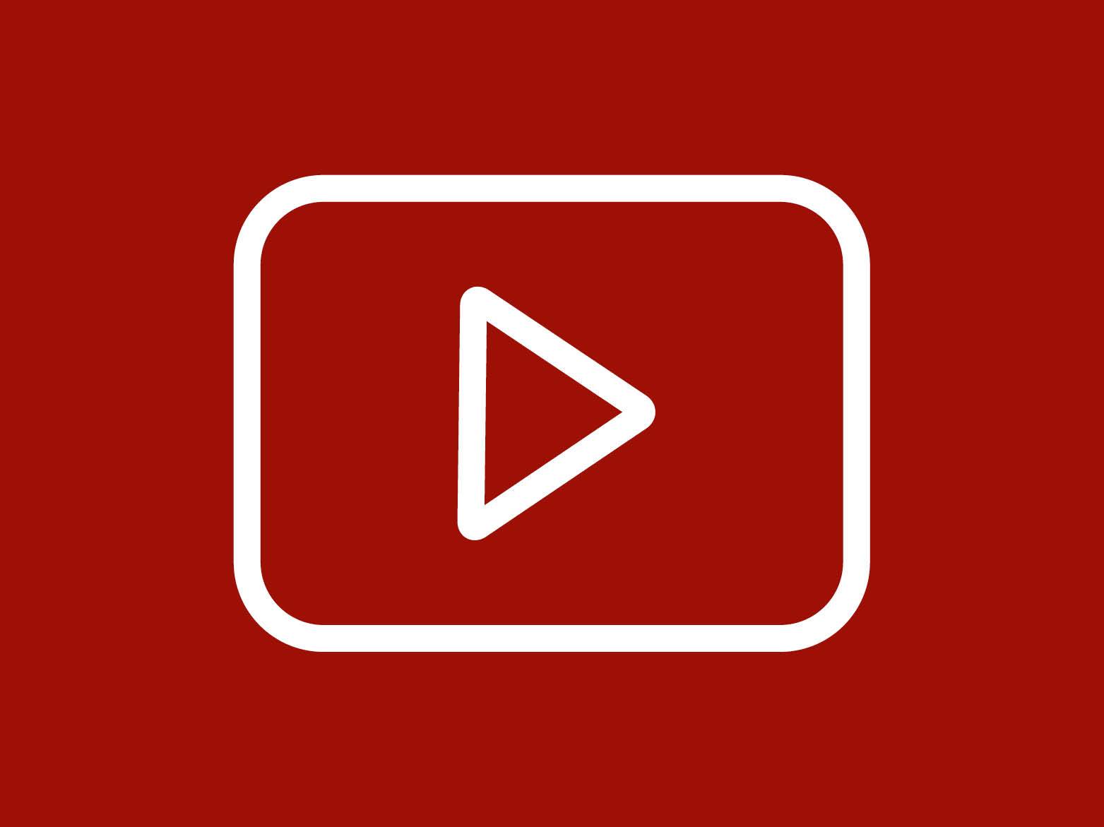 YouTube lejátszás gomb piros háttéren